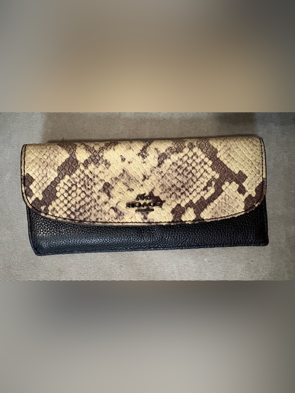 Coach Black/ snakeskin wallet